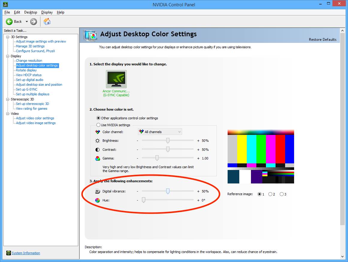 nvidia desktop color settings keep changing